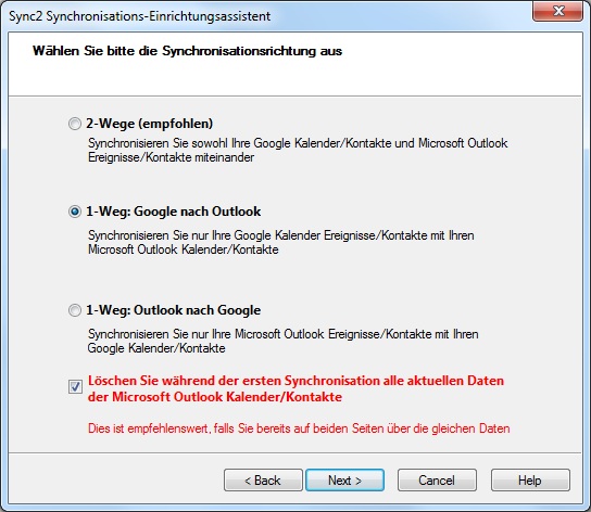 Einseitige Synchronisierung zwischen Google und Outlook. Einseitige Synchronisierung zwischen Google und Outlook.