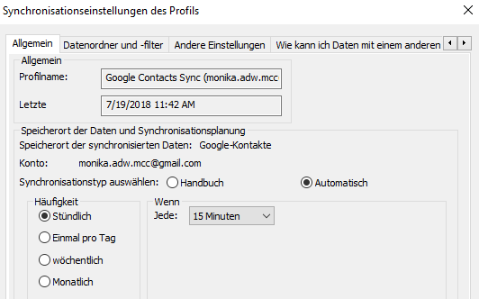 Outlook-Kontakte automatisch mit Google synchronisieren Outlook-Kontakte automatisch mit Google synchronisieren