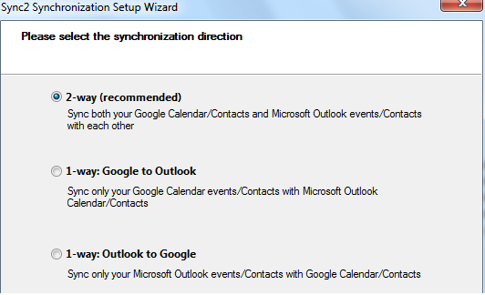 Two-way synchronization between Outlook and Android